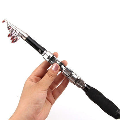 36cm Portable Telescopic Sea Fishing Rod Mini Fishing Pole, Extended Length : 2.1m, Black Clip Reel Seat - Outdoor & Sports by buy2fix | Online Shopping UK | buy2fix