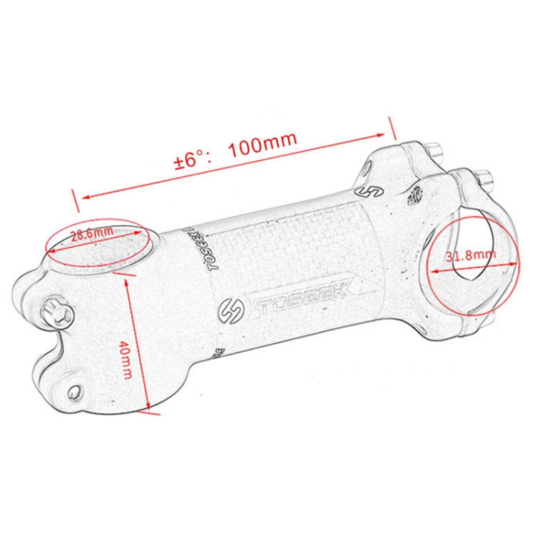 TOSEEK Road Mountain Bike Ultra-light Handlebar Stem Riser Faucet, Size: 6 Degree, 100mm (Matte) - Outdoor & Sports by TOSEEK | Online Shopping UK | buy2fix