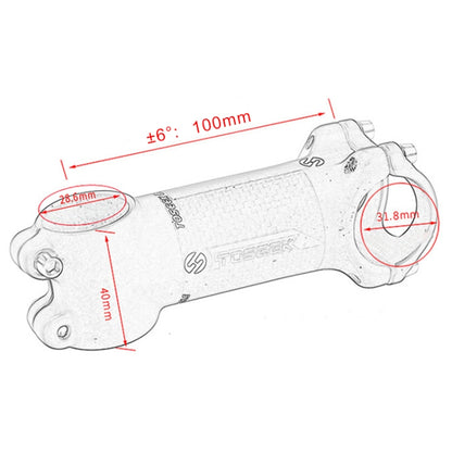 TOSEEK Road Mountain Bike Ultra-light Handlebar Stem Riser Faucet, Size: 6 Degree, 100mm (Matte) - Outdoor & Sports by TOSEEK | Online Shopping UK | buy2fix