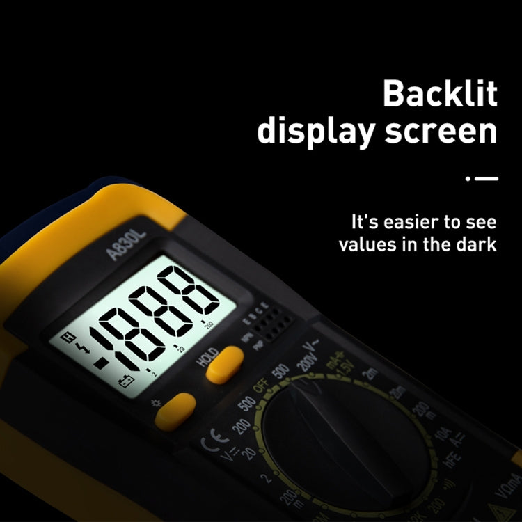 ANENG A830L Handheld Multimeter Household Electrical Instrument(Blue Yellow) - Current & Voltage Tester by ANENG | Online Shopping UK | buy2fix