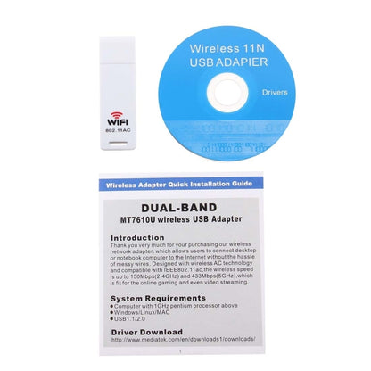 2.4GHz / 5GHz Dual-Band Support 802.11ac USB WiFi Wireless Adapter - USB Network Adapter by buy2fix | Online Shopping UK | buy2fix