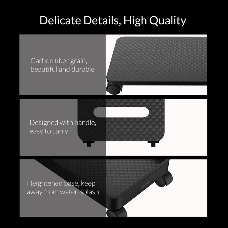 ORICO CPB2-BK-BP Computer Host Bracket with Wheels - Host Bracket by ORICO | Online Shopping UK | buy2fix