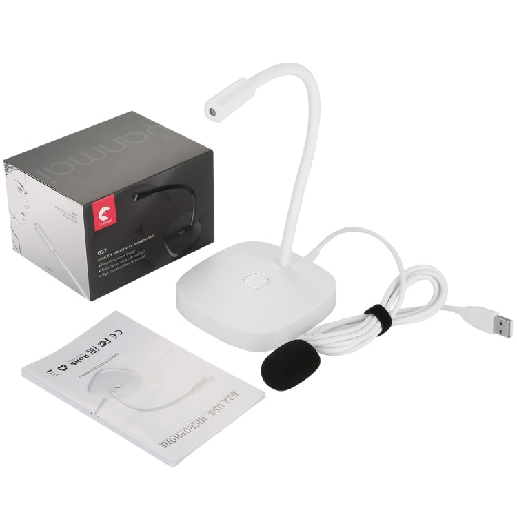 Yanmai G22 USB Desktop Computer Microphone (White) - Microphone by Yanmai | Online Shopping UK | buy2fix