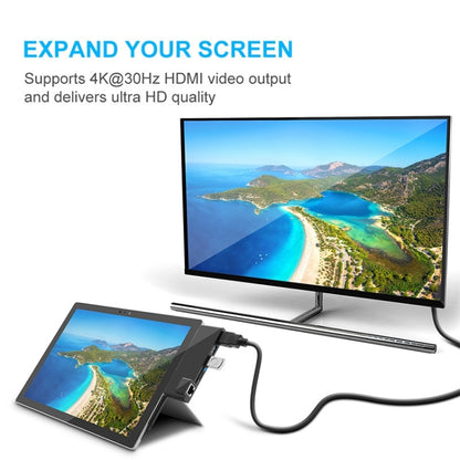 Rocketek SH768 6 in 1 RJ45 / USB 3.0 / HDMI / SD / TF HUB Adapter for Surface Pro 4 - USB 3.0 HUB by ROCKETEK | Online Shopping UK | buy2fix