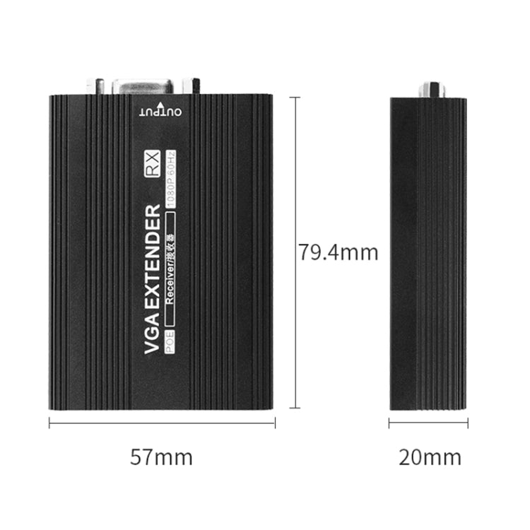 Measy VGA1815 VGA Extender Transmitter and Receiver Converter, POE Single Power Supply, Transmission Distance: 150m(EU Plug) - VGA Extender by Measy | Online Shopping UK | buy2fix