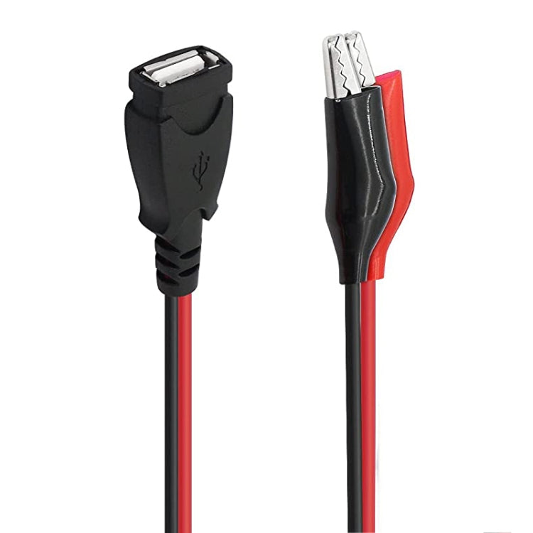USB-A Female To 2 x Crocodile Clip Power Connection Extension Cable, Length: 0.5m - Security by buy2fix | Online Shopping UK | buy2fix