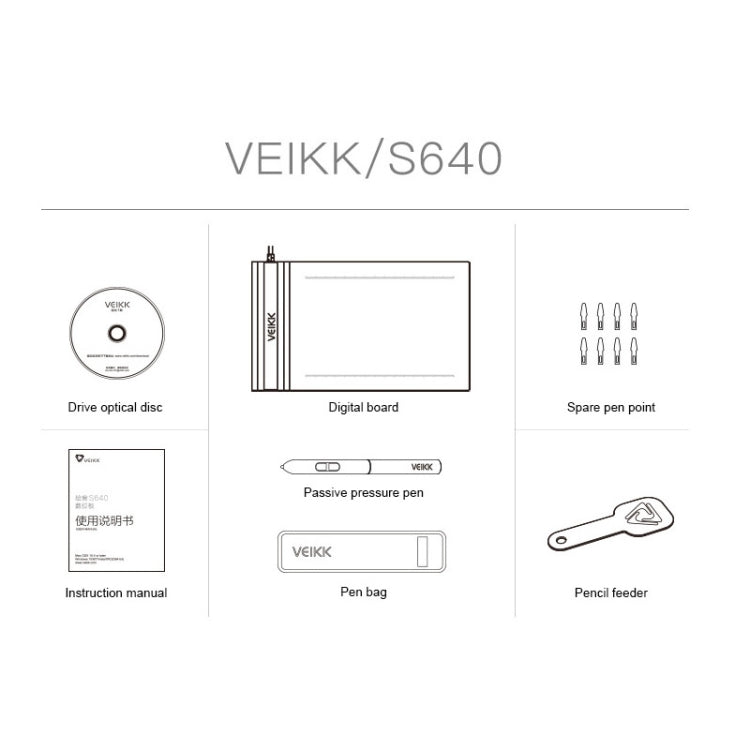 VEIKK S640 6x4 inch 5080 LPI Electronic Graphic Tablet -  by VEIKK | Online Shopping UK | buy2fix