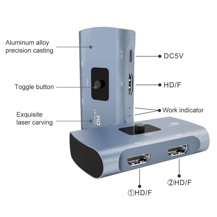 Z56 HD Female x 2 to USB-C / Type-C + HD Female Two Way HD Switcher - Switch by buy2fix | Online Shopping UK | buy2fix