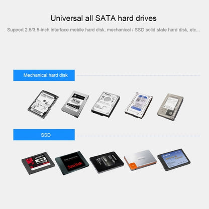 Universal SATA 2.5 / 3.5 inch USB3.0 Interface External Solid State Drive Enclosure for Laptops / Desktop Computers, The Maximum Support Capacity: 10TB - HDD Enclosure by buy2fix | Online Shopping UK | buy2fix