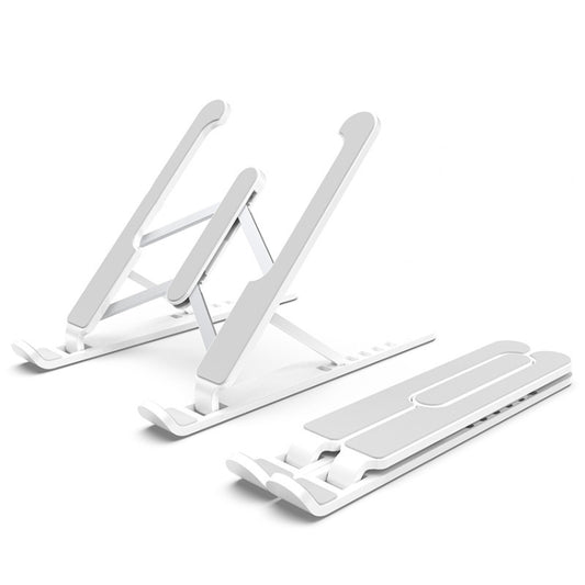 Laptop Stand Desktop Raise Bracket Cooling Base Lifting Holder Foldable (White) - Computer & Networking by buy2fix | Online Shopping UK | buy2fix