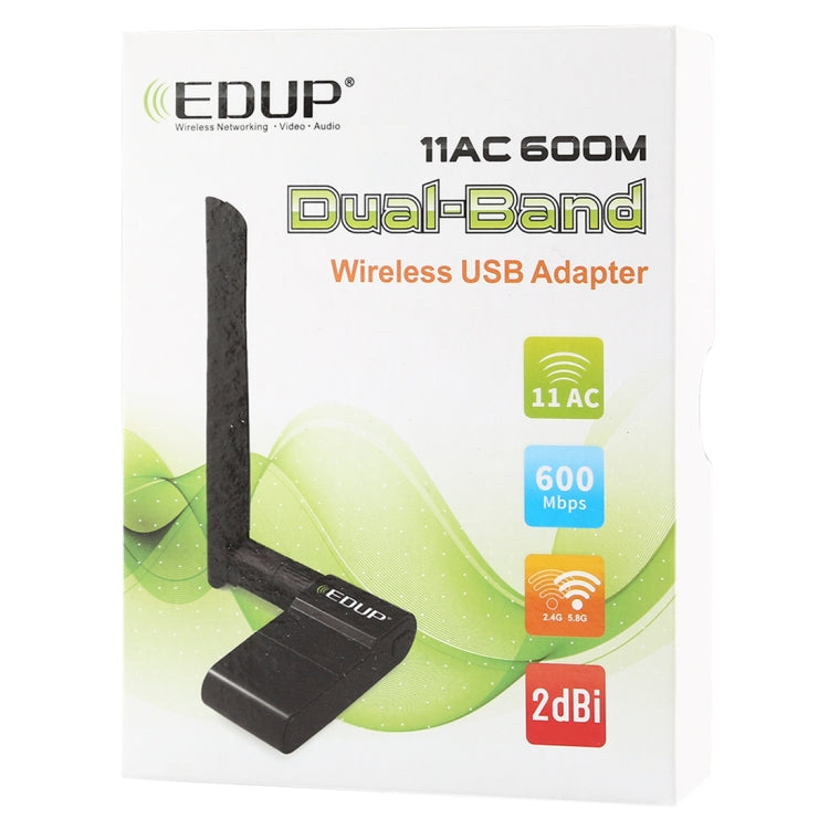 EDUP EP-AC1635 600Mbps Dual Band Wireless 11AC USB Ethernet Adapter 2dBi Antenna for Laptop / PC(Black) -  by EDUP | Online Shopping UK | buy2fix