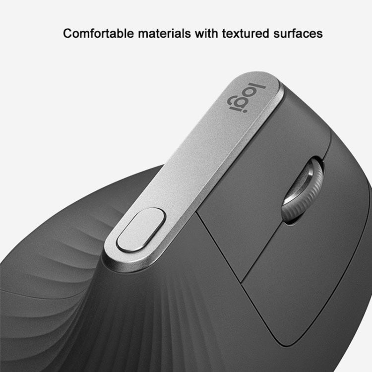 Logitech MX Vertical 4000DPI USB-C / Type-C + Unifying + Bluetooth Three-mode Ergonomic Wireless Vertical Optical Mouse (Black) - Wireless Mice by Logitech | Online Shopping UK | buy2fix