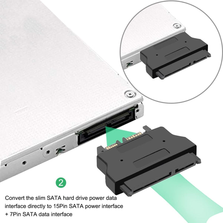 SATA 22 Pin Female to SLIMLINE SATA 13 Pin Male Adapter - eSATA & SATA & IDE by buy2fix | Online Shopping UK | buy2fix