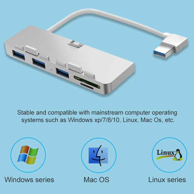 Rocketek For iMac USB3.0 x 3 + SD / TF Multi-function HUB Expansion Dock - USB HUB by ROCKETEK | Online Shopping UK | buy2fix