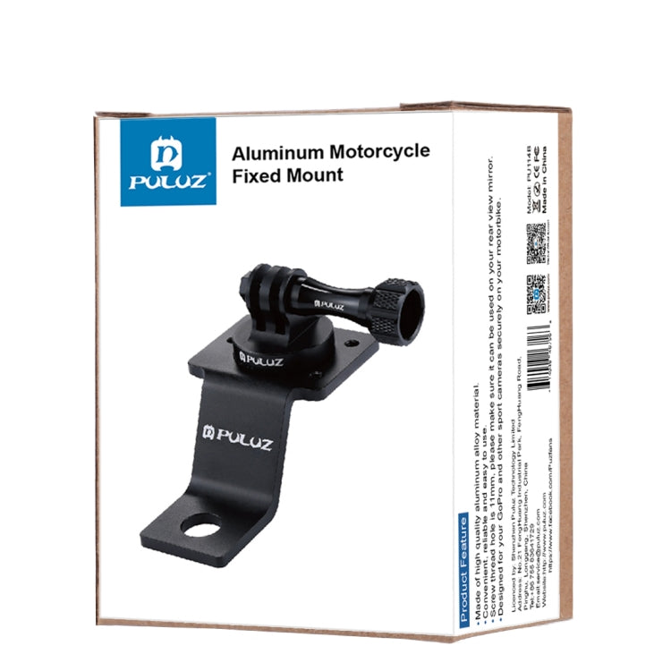 PULUZ Aluminum Alloy Motorcycle Fixed Holder Mount with Tripod Adapter & Screw for GoPro Hero11 Black / HERO10 Black /9 Black /8 Black /7 /6 /5 /5 Session /4 Session /4 /3+ /3 /2 /1, DJI Osmo Action and Other Action Cameras(Black) - DJI & GoPro Accessories by PULUZ | Online Shopping UK | buy2fix