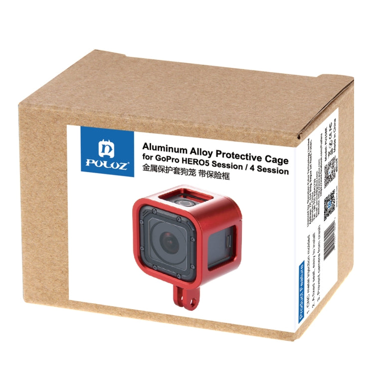 PULUZ Housing Shell CNC Aluminum Alloy Protective Cage with Insurance Frame for GoPro HERO5 Session /HERO4 Session /HERO Session(Red) - DJI & GoPro Accessories by PULUZ | Online Shopping UK | buy2fix