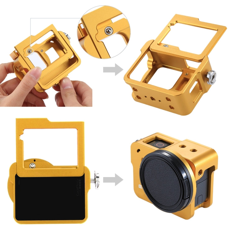 PULUZ Housing Shell CNC Aluminum Alloy Protective Cage with Insurance Frame & 52mm UV Lens for GoPro HERO(2018) /7 Black /6 /5(Gold) - DJI & GoPro Accessories by PULUZ | Online Shopping UK | buy2fix