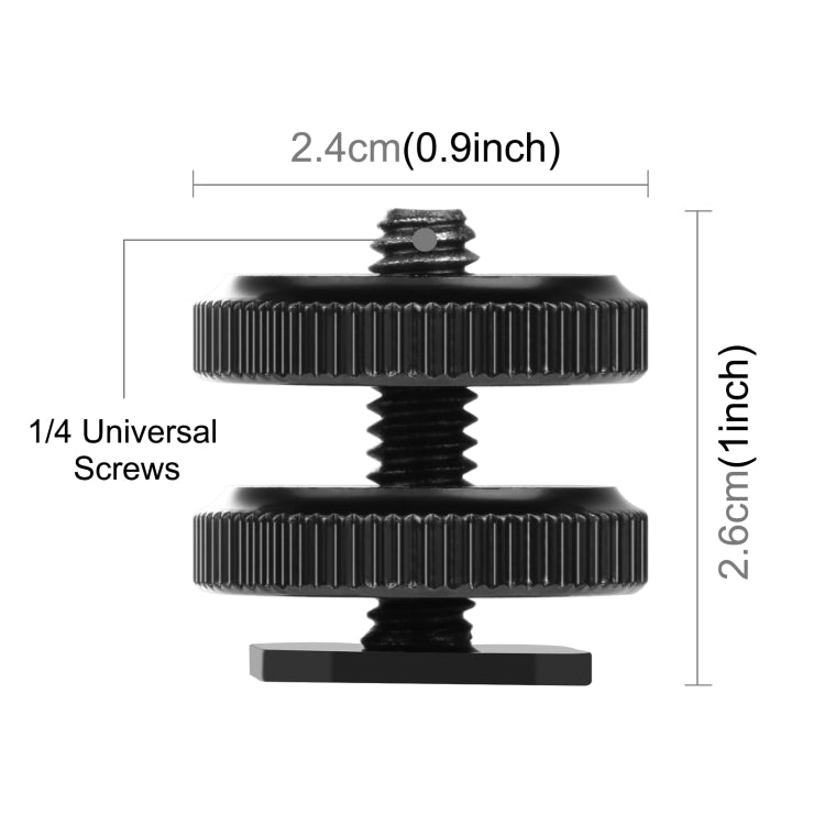 PULUZ Reinforced Hot Shoe 1/4 inch Screw Adapter with Double Nut for DSLR Cameras, GoPro HERO10 Black / HERO9 Black / HERO8 Black / HERO7 /6 /5 /5 Session /4 Session /4 /3+ /3 /2 /1, Xiaoyi and Other Action Cameras - Camera Accessories by PULUZ | Online Shopping UK | buy2fix