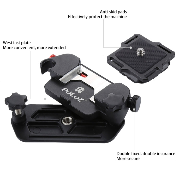 PULUZ Capture Camera Clip Aluminum Alloy Quick Release Clip with Plate - Camera Accessories by PULUZ | Online Shopping UK | buy2fix