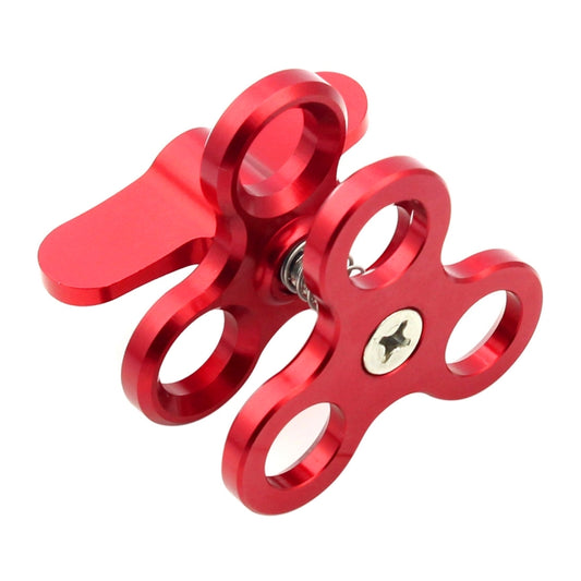 PULUZ Triple Ball Clamp Close Hole Diving Camera Bracket CNC Aluminum Spring Flashlight Clamp for Diving Underwater Photography System(Red) - Camera Accessories by PULUZ | Online Shopping UK | buy2fix