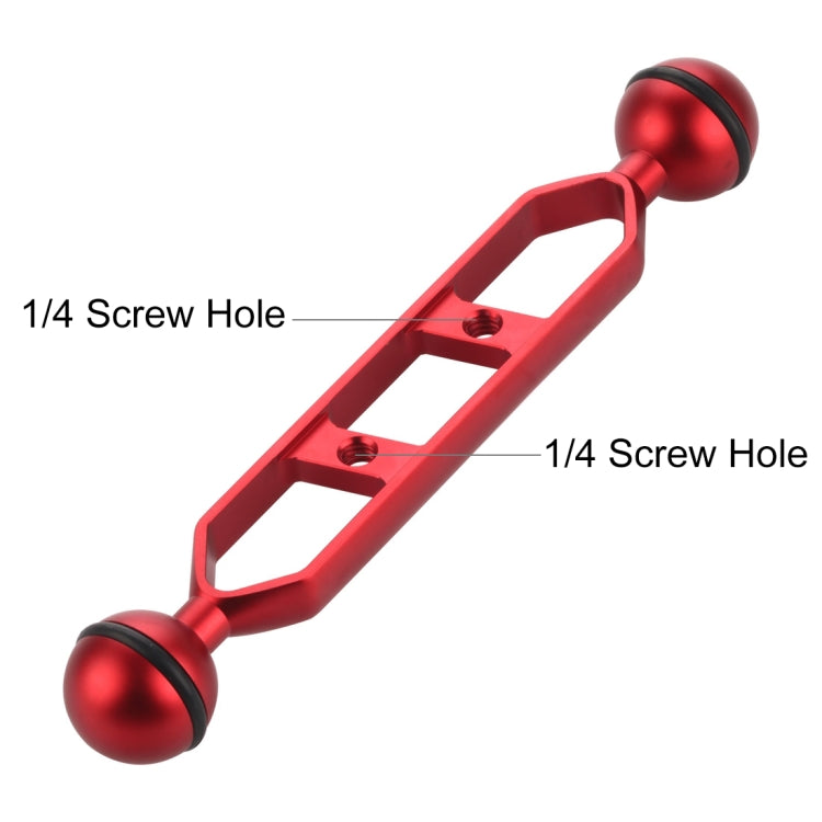 PULUZ 7.0 inch 17.7cm Aluminum Alloy Dual Balls Arm, Ball Diameter: 25mm(Red) - Camera Accessories by PULUZ | Online Shopping UK | buy2fix