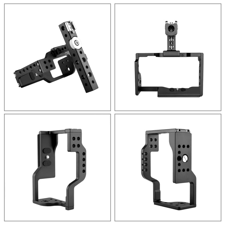 PULUZ Video Camera Cage Stabilizer with Handle for Sony A6600 / ILCE-6600(Black) - Camera Accessories by PULUZ | Online Shopping UK | buy2fix