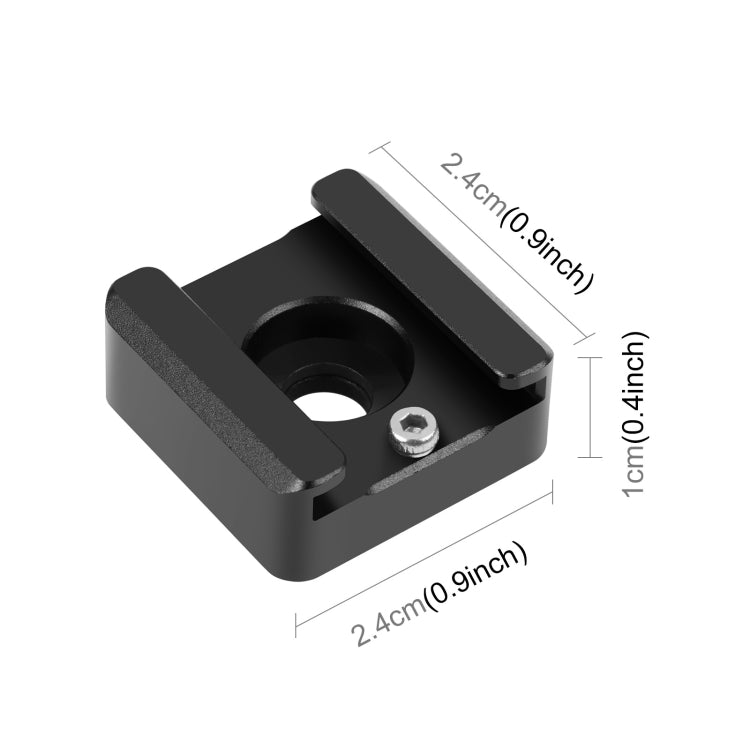 PULUZ Expand Cold Shoe Mount Adapter Microphone Flash Light Aluminum Alloy Holder Bracket (Black) - Camera Accessories by PULUZ | Online Shopping UK | buy2fix