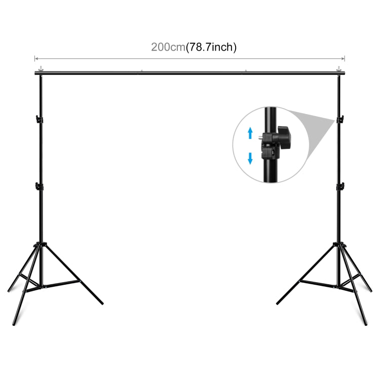 PULUZ 2 x 2m Photo Studio Background Support Stand Backdrop Crossbar Bracket(Black) - Camera Accessories by PULUZ | Online Shopping UK | buy2fix