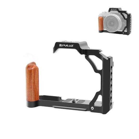For Nikon ZFC PULUZ Wood Handle Metal Camera Cage Stabilizer Rig (Black) - Camera Accessories by PULUZ | Online Shopping UK | buy2fix