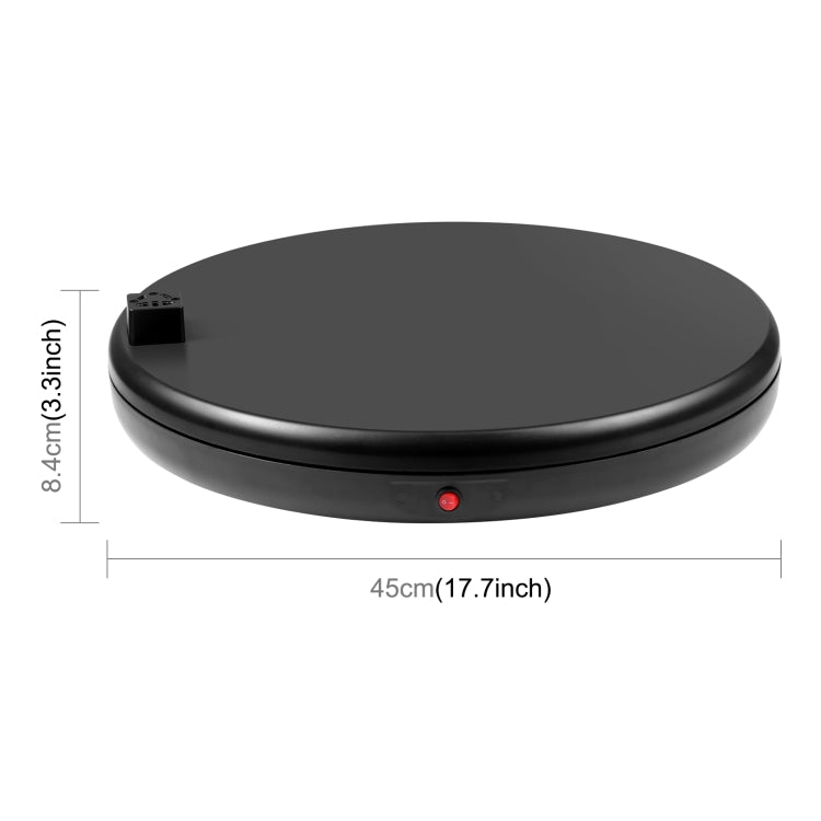 PULUZ 45cm Remote Control Adjusting Speed Rotating Turntable Display Stand with Power Socket, Black, Load 100kg(AU Plug) -  by PULUZ | Online Shopping UK | buy2fix