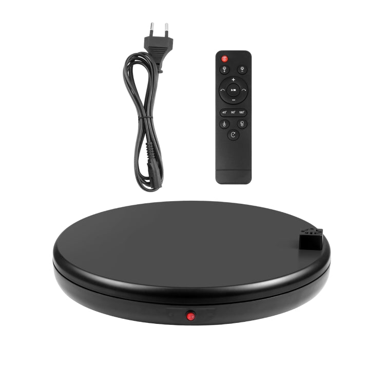 PULUZ 45cm Remote Control Adjusting Speed Rotating Turntable Display Stand with Power Socket, Black, Load 100kg(EU Plug) - Camera Accessories by PULUZ | Online Shopping UK | buy2fix