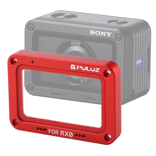 PULUZ Aluminum Alloy Flame + Tempered Glass Lens Protector for Sony RX0 / RX0 II, with Screws and Screwdrivers(Red) - DJI & GoPro Accessories by PULUZ | Online Shopping UK | buy2fix