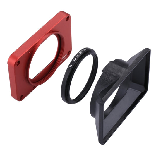 PULUZ Aluminum Alloy Front Panel + 37mm UV Filter Lens + Lens Sunshade for Sony RX0 / RX0 II, with Screws and Screwdrivers(Red) - DJI & GoPro Accessories by PULUZ | Online Shopping UK | buy2fix