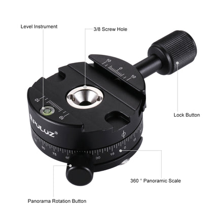 PULUZ Aluminum Alloy 360 Degree Rotation Panorama Ball Head with Quick Release Plate for Camera Tripod Head - Tripod Heads by PULUZ | Online Shopping UK | buy2fix