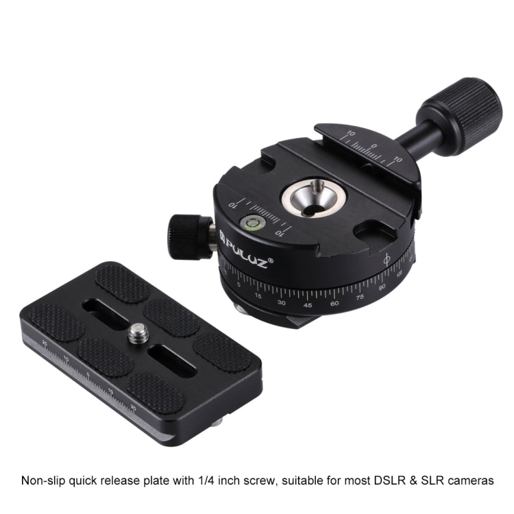 PULUZ Aluminum Alloy 360 Degree Rotation Panorama Ball Head with Quick Release Plate for Camera Tripod Head - Tripod Heads by PULUZ | Online Shopping UK | buy2fix