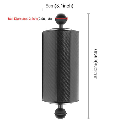 PULUZ 9.84 inch 25cm Length 80mm Diameter Dual Balls Carbon Fiber Floating Arm, Ball Diameter: 25mm, Buoyancy: 600g - Camera Accessories by PULUZ | Online Shopping UK | buy2fix