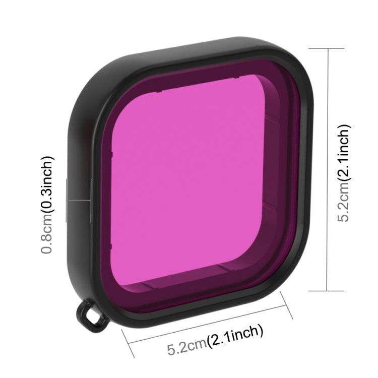 PULUZ Square Housing Diving Color Lens Filter for GoPro HERO8 Black(Purple) - DJI & GoPro Accessories by PULUZ | Online Shopping UK | buy2fix