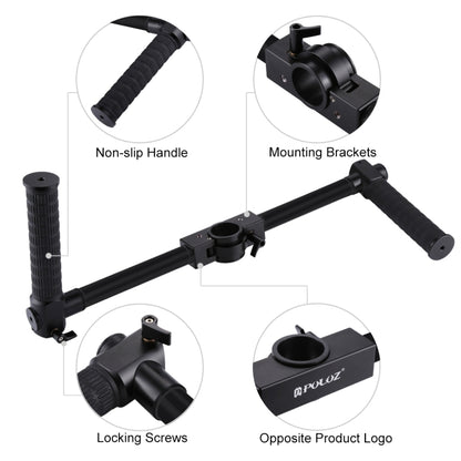 PULUZ Dual Handheld Grip Aluminum Tube Stabilizer - Camera Accessories by PULUZ | Online Shopping UK | buy2fix