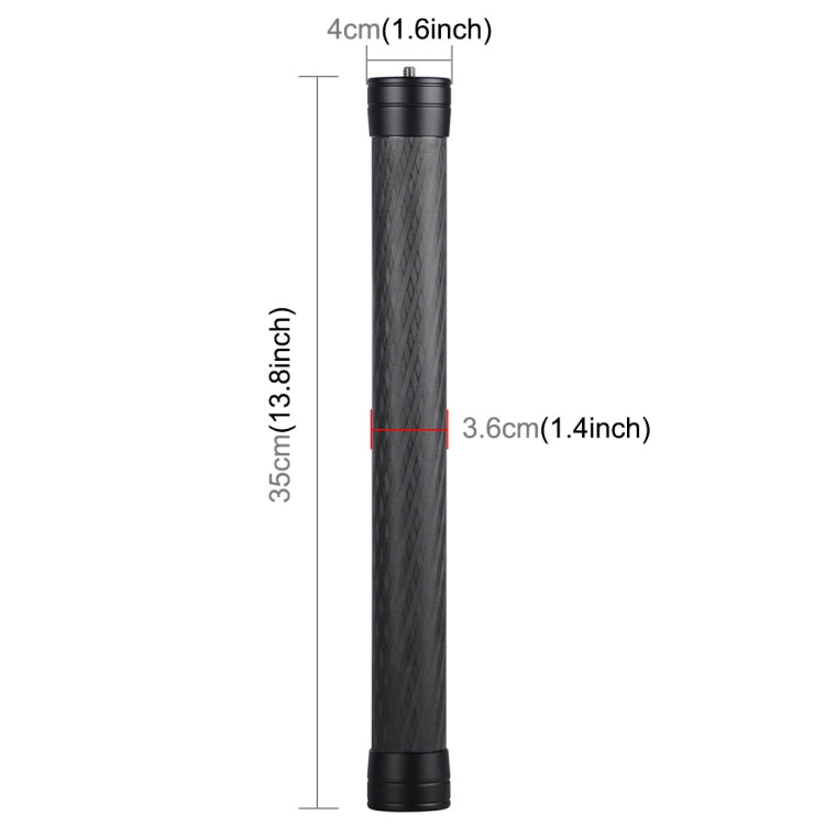 PULUZ Carbon Fiber Extension Monopod Pole Rod Extendable Stick for DJI / MOZA / Feiyu V2 / Zhiyun G5 / SPG Gimbal, Length: 35cm(Black) - DJI & GoPro Accessories by PULUZ | Online Shopping UK | buy2fix