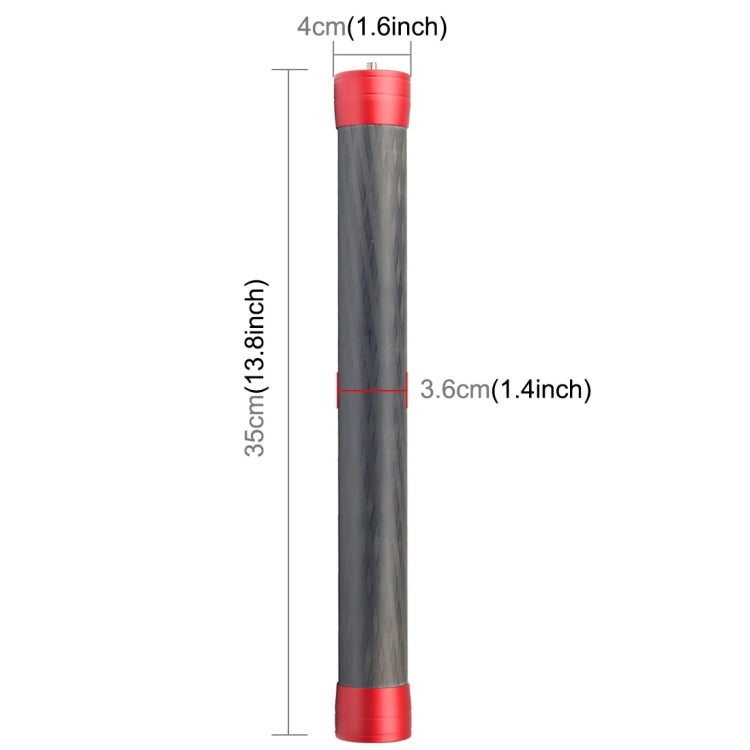 PULUZ Carbon Fiber Extension Monopod Pole Rod Extendable Stick for DJI / MOZA / Feiyu V2 / Zhiyun G5 / SPG Gimbal, Length: 35cm(Red) - DJI & GoPro Accessories by PULUZ | Online Shopping UK | buy2fix