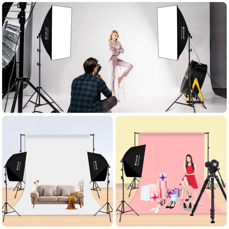 PULUZ 50x70cm Studio Softbox + 2m Tripod Mount + Single E27 30W 5700K White Light LED Bulb Photography Kit(US Plug) - Stand Bracket by PULUZ | Online Shopping UK | buy2fix