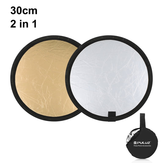 PULUZ 30cm 2 in 1 Silver / Gold Folding Photo Studio Reflector Board - Camera Accessories by PULUZ | Online Shopping UK | buy2fix
