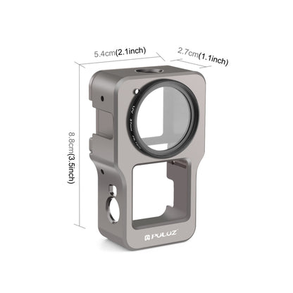 PULUZ CNC Aluminum Alloy Cage for DJI Action 2(Titanium Color) - DJI & GoPro Accessories by PULUZ | Online Shopping UK | buy2fix