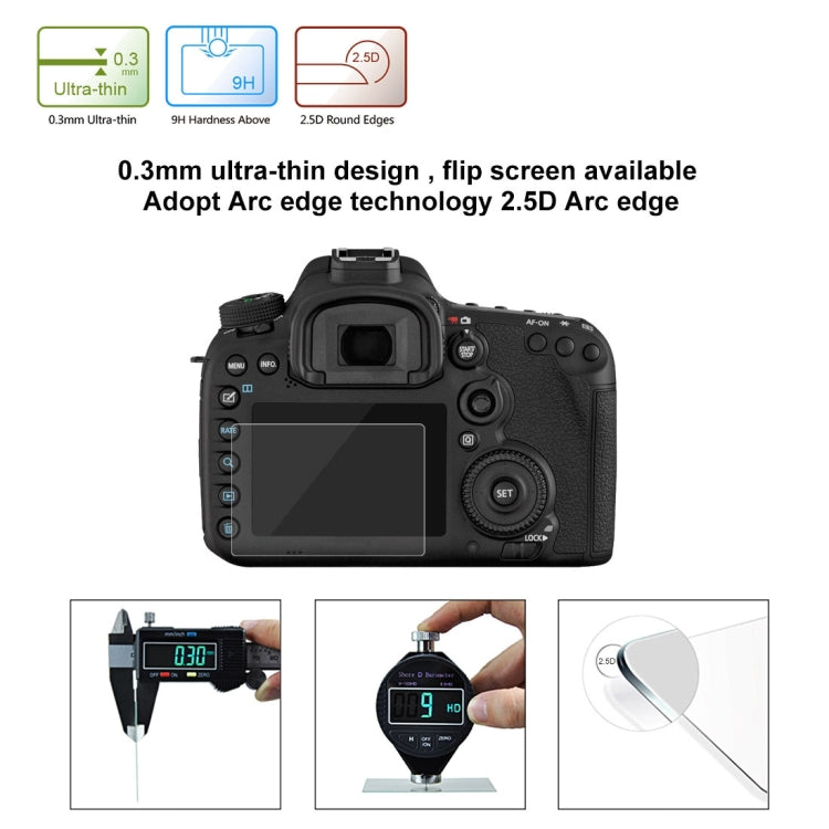 PULUZ 2.5D 9H Tempered Glass Film for Canon EOS 7D Mark II - Camera Accessories by PULUZ | Online Shopping UK | buy2fix