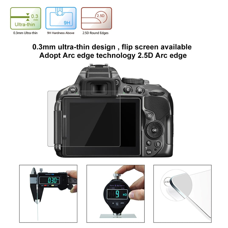 PULUZ 2.5D 9H Tempered Glass Film for Nikon D5300, Compatible with Nikon D5300 / D5500 / D5600, Pentax K-1 /K-1markii - Camera Accessories by PULUZ | Online Shopping UK | buy2fix