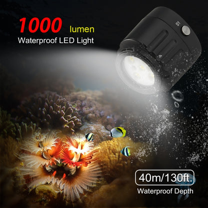 PULUZ 40m Underwater LED Photography Fill Light 1000LM 3.7V/1100mAh Diving Light for GoPro Hero11 Black / HERO10 Black / HERO9 Black /HERO8 / HERO7 /6 /5 /5 Session /4 Session /4 /3+ /3 /2 /1, Insta36 ... R, DJI Osmo Action and Other Action Cameras(Black) - DJI & GoPro Accessories by PULUZ | Online Shopping UK | buy2fix