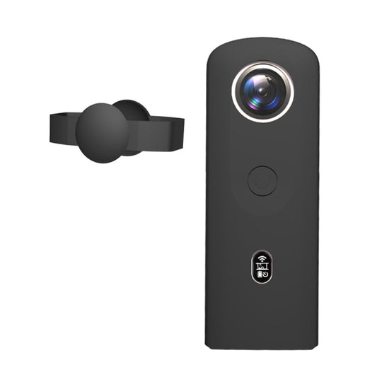 PULUZ Silicone Protective Case with Lens Cover for Ricoh Theta SC2 360 Panoramic Camera(Black) - DJI & GoPro Accessories by PULUZ | Online Shopping UK | buy2fix