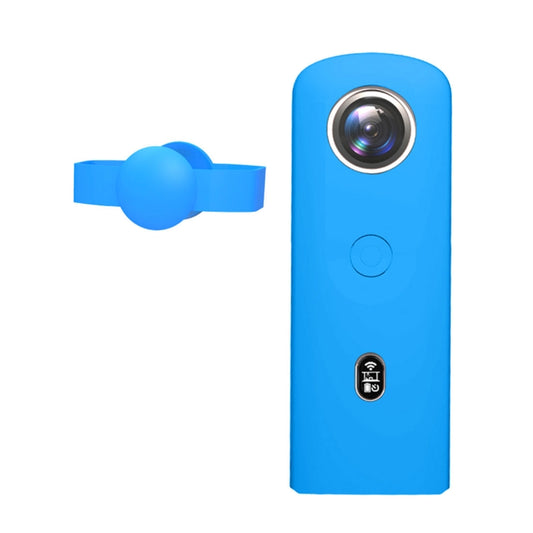PULUZ Silicone Protective Case with Lens Cover for Ricoh Theta SC2 360 Panoramic Camera(Blue) - DJI & GoPro Accessories by PULUZ | Online Shopping UK | buy2fix