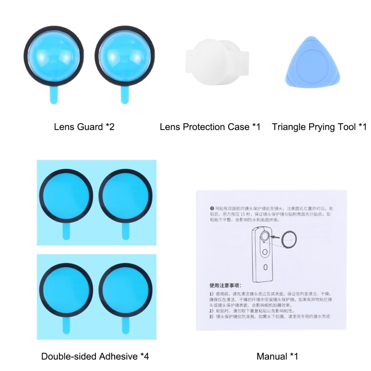 PULUZ Lens Guard PC Protective Cover Kits for Ricoh Theta SC2 / S / V (Transparent) - DJI & GoPro Accessories by PULUZ | Online Shopping UK | buy2fix