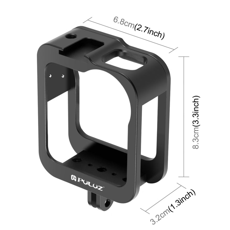 PULUZ Aluminum Alloy Protective Cage Frame with Cold Shoe for GoPro Max (Black) - DJI & GoPro Accessories by PULUZ | Online Shopping UK | buy2fix
